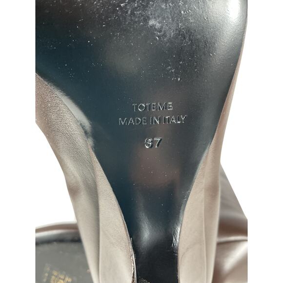 Toteme Brown Leather Knee Boots Size 7 - Picture 7 of 9